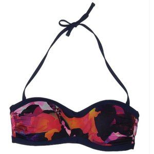 Athleta Red Mystique Halter Swimsuit Bikini Top - Navy Colorful Tie-Dye